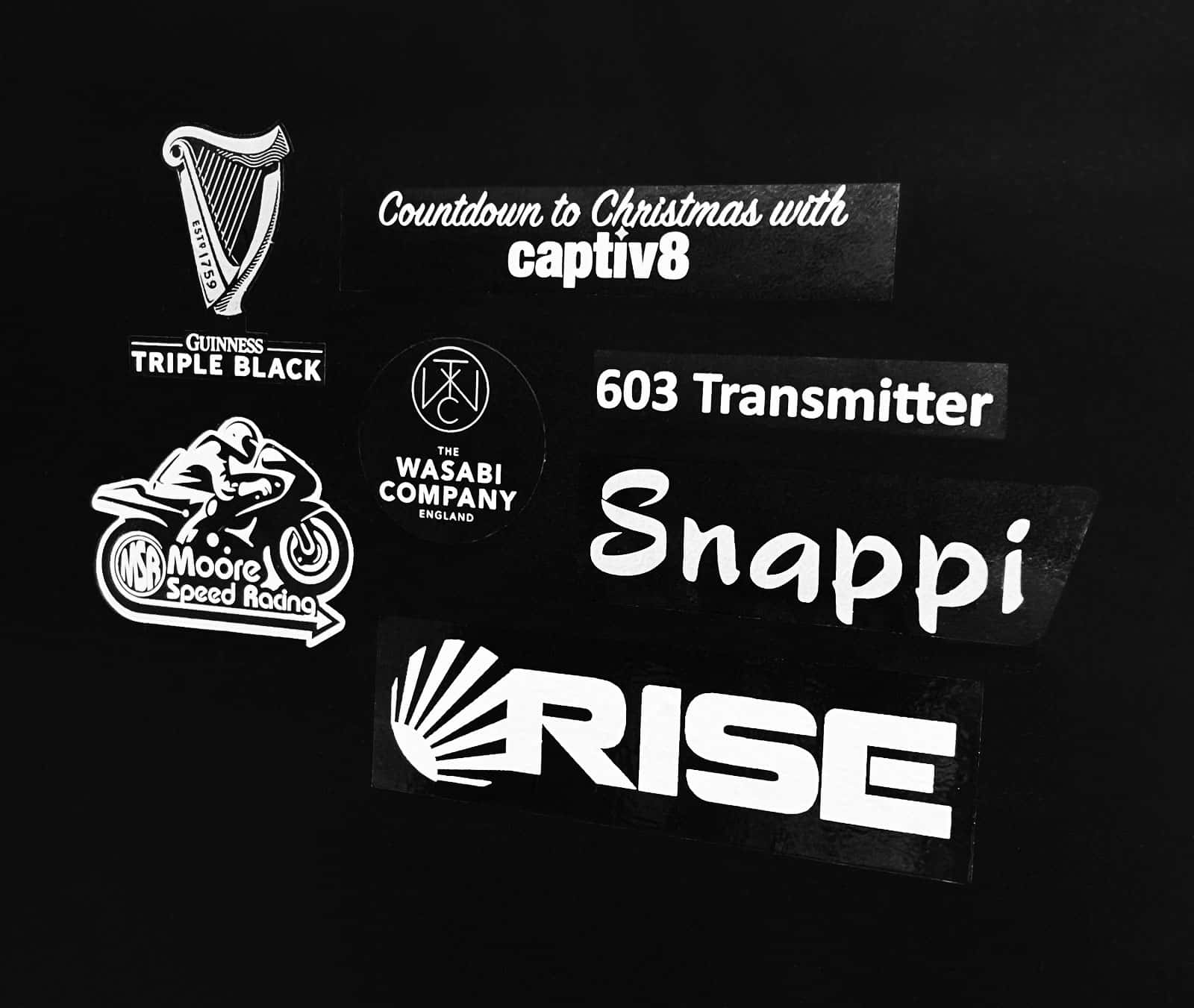 White On Clear Vinyl Stickers Abacas Studios