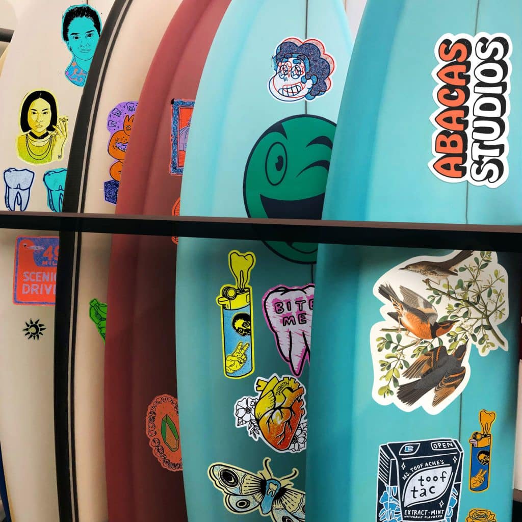 waterproof vinyl stickers on surf boards