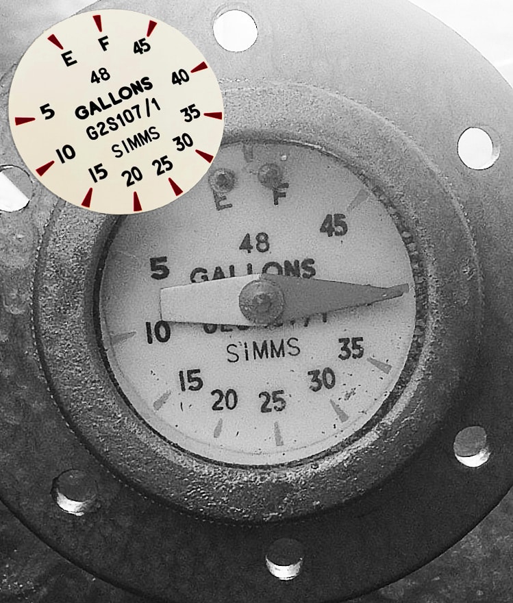Fuel gauge replacement stickers